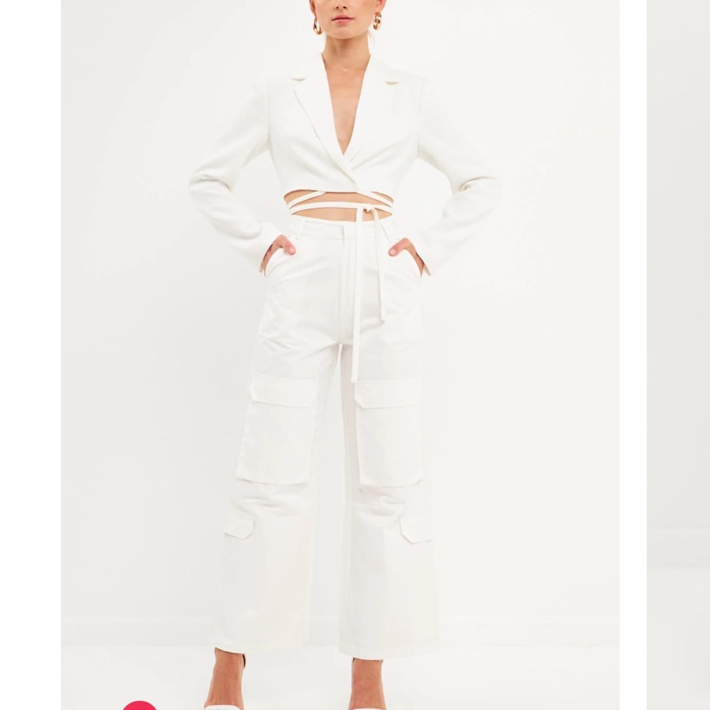 English Factory High Waisted Wide Leg Cargo Pants